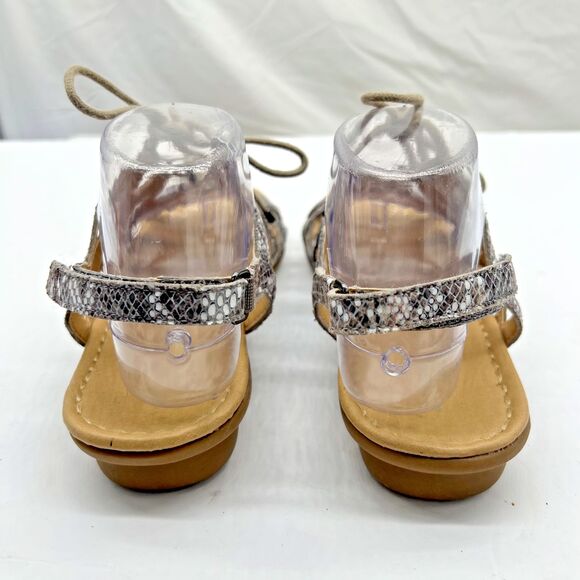 Naturalizer Grey Snake Skin Animal Strappy Lace Up Flat Sandal Size 9 - Picture 13 of 16